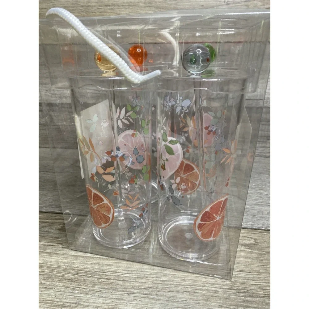 Martha Stewart Collection 8-piece Drink Set Acrylic 2019 NEW Sealed